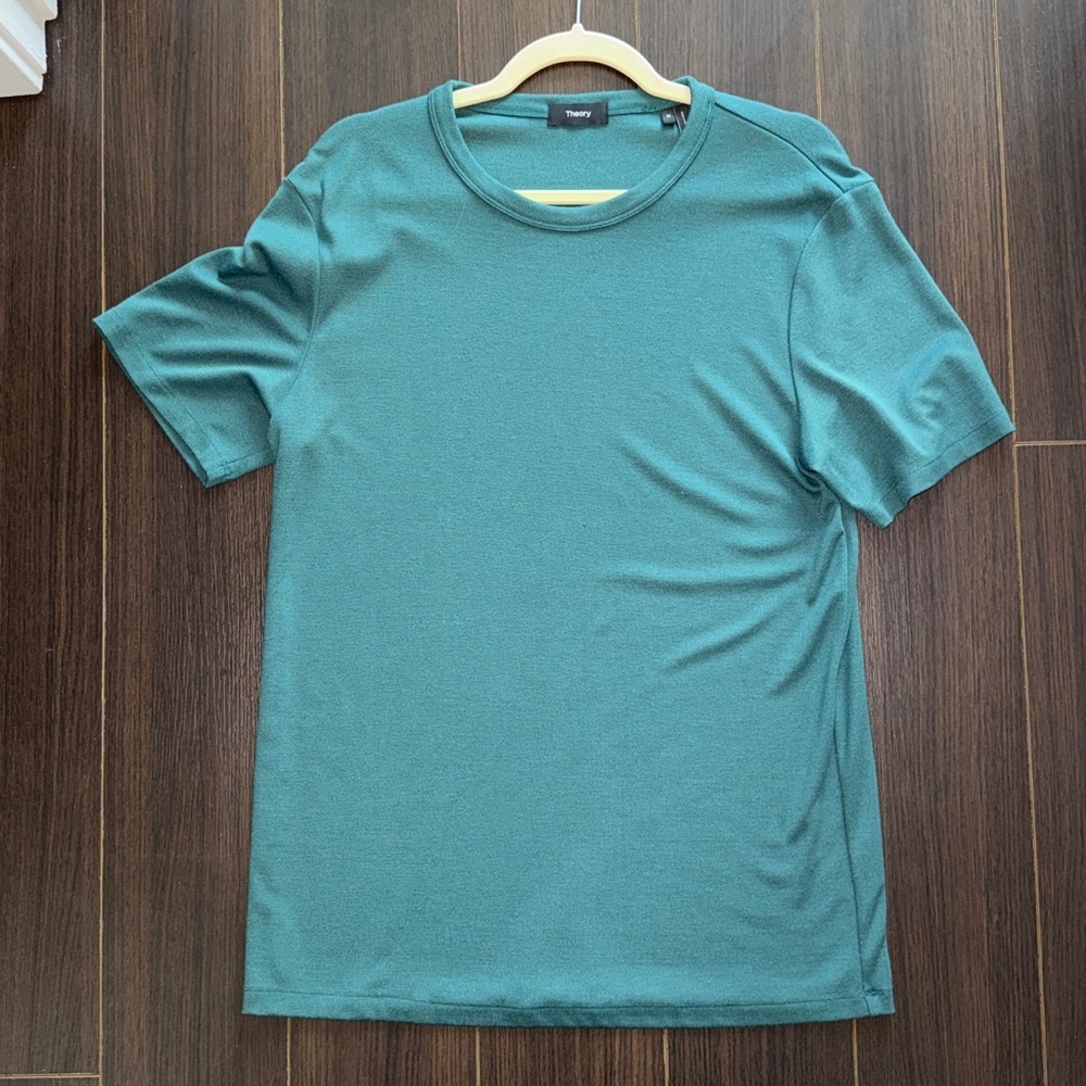 THEORY Essential Tee in Modal Jersey, Green/Turquoise, Medium